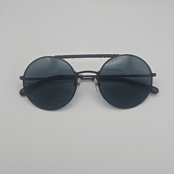 Chanel Black On Black Metal Winter Round Polarized Sunnies (GOOD/FAIR)(COA)? main image 10